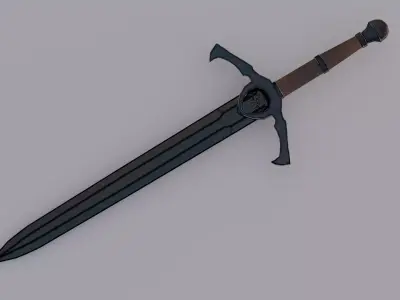 Dark Knight Greatsword Game Ready PBR Medieval Fantasy Weapon Low-poly 3D model