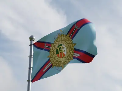 Animated Ireland Flags 3D model