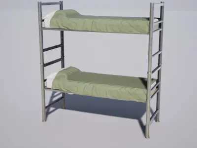 Military Beds Low-poly 3D model