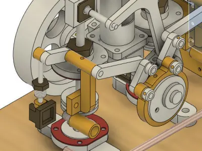 Bernays Two Cylinder Steam Engine 3D model