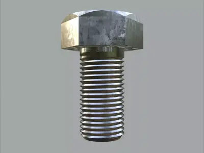 Steel stained Hex Bolt M5 High-Precision with 4K PBR Textures 3D model