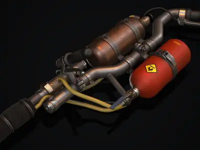 Flamethrower gun Low-poly 3D model