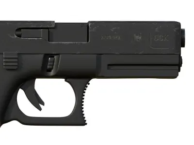 hand gun Low-poly 3D model