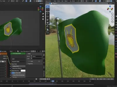 Animated Macedonia Flags 3D model
