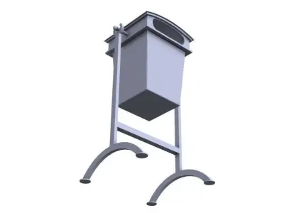 Trash can wrought iron 3D model