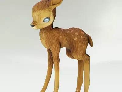 fawn deer Low-poly 3D model