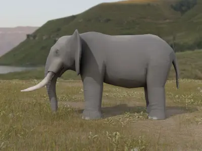 Elephant Low-poly 3D model