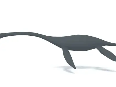 Low Poly Cartoon Plesiosaurus Dinosaur Low-poly 3D model