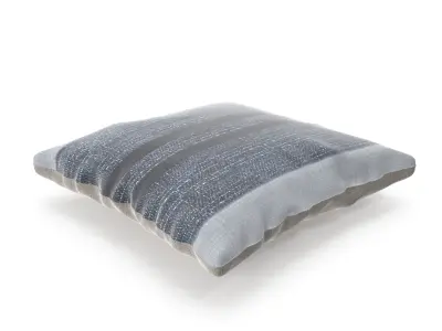 Batik Linear Blue Square Pillow Free 3D model