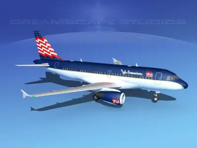 Airbus A319 Jet America Charter 3D model
