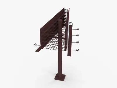 Billboard 2 Red Low-poly 3D model