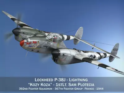 Lockheed P-38 Lightning - Kozy Koza 3D model