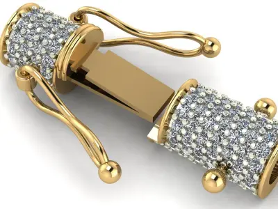  Diamond Cylinder Shaped Lock Low-poly 3D model