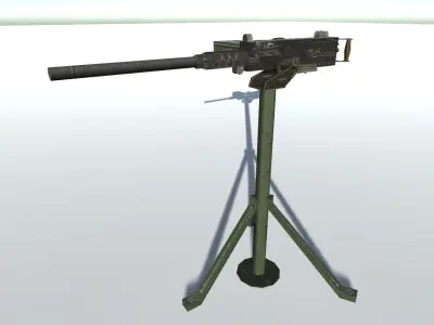 Browning M2 50 Low-poly 3D model