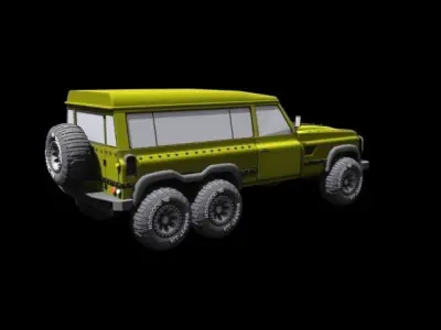 Kahn-avci-6x6 land rover jeep Low-poly 3D model