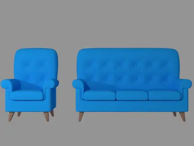 Chair Sofa low poly Free low-poly 3D model