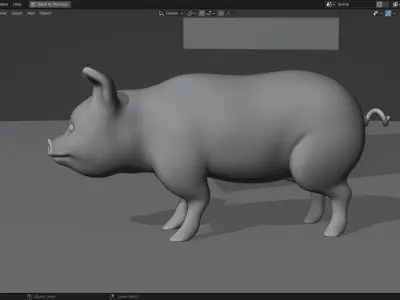 Pig 3D Model Cartoon Style Print Ready 3D model