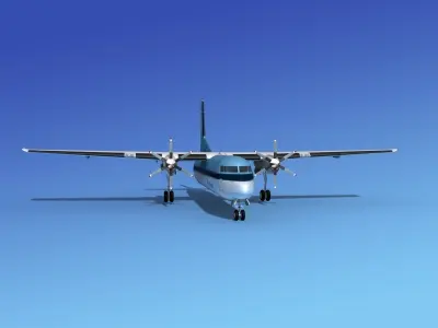 Fokker 50 KLM City Hopper 3D model