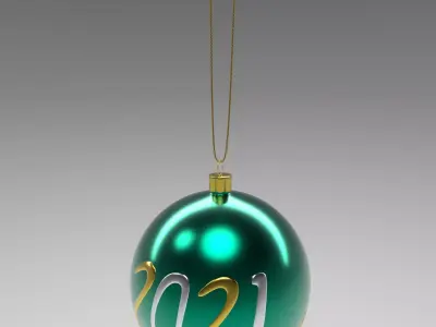 Christmas green ball Free 3D model