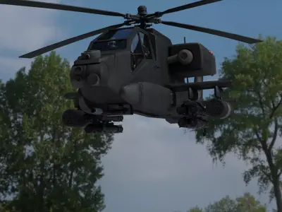 3D fighter helicopter Low-poly 3D model