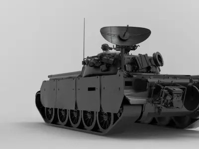 T-44-100 military tank Low-poly 3D model