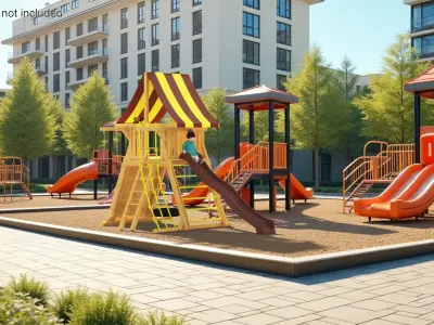 Toddler Girl on Slide 3D model