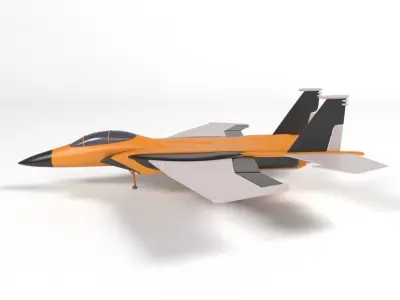 airplane military low poly Low-poly 3D model
