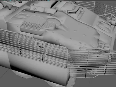 Low Poly M1134 Stryker MGS Game Ready Armored Vehicle Low-poly 3D model