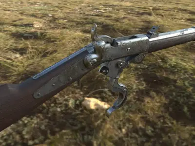 Burnside Carbine 1865 Low-poly 3D model