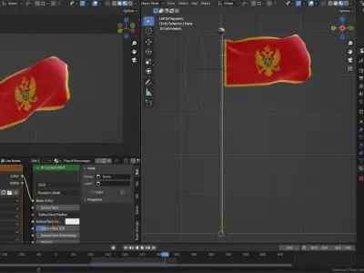Animated Montenegro Flags 3D model