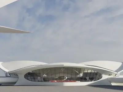 3D TWA Flight Center in 90s 3D model