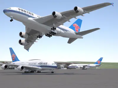 Airbus A380 COLLECTION 14 Commercial Airlines 3D model