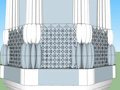 indian jodhouri stone jharoha bay window Low-poly 3D model