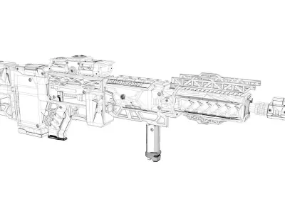 sci fi rifle 13 3D model