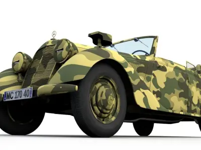 MERCEDES-BENZ TYP 170V CABRIOLET B GERMAN STAFF 1940 3D model