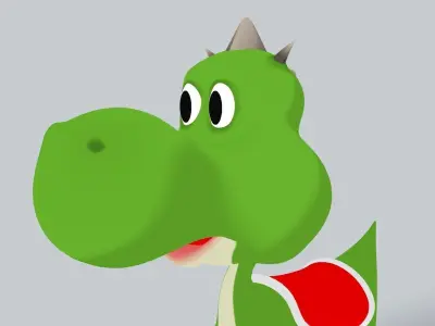 Dragon dinosaur wearing crown 3D model