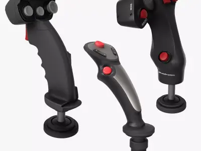 Fighter Jet  Joystick or Grips Low-poly 3D model