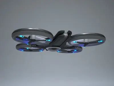 Drone with four wheels 3D model
