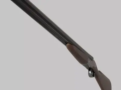 Double Barreled Shotgun Low-poly 3D model