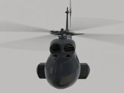 helico helicopter flying in sky 3D model