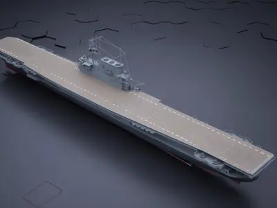 Aircraft Carrier - USS Yorktown CV-5 3D model