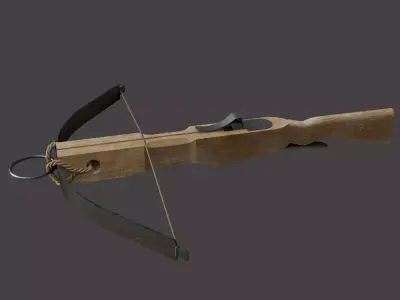 Crossbow wooden Low-poly 3D model