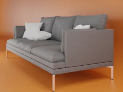 Gray Linen Sofa CL104 Free 3D model