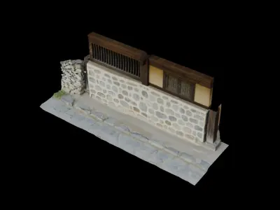 Korean traditional tile-roofed house 3D model