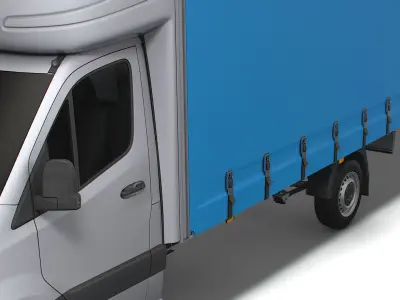 Mercedes Benz Sprinter Luton Curtainsider Tail Lift 2023 3D model