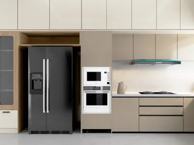 Modern Kitchen Free 3D model 10