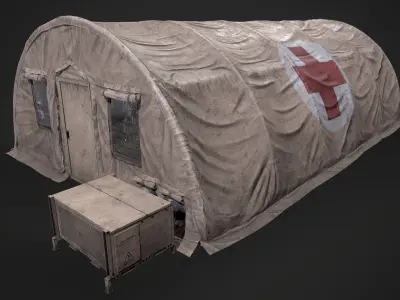 Modern Military Tent Videogame Asset enhanced edition Low-poly 3D model