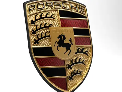 Porsche New Crests Bundle Low-poly 3D model