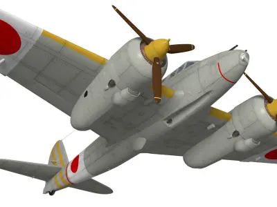 Kawasaki Ki45 Kai Toryu 3D model