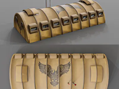 Command base Low-poly 3D model